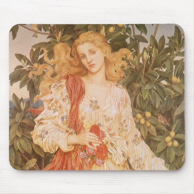 Mousepad Deusa de Blossoms e Flores, Flora por Morgan (Frente)