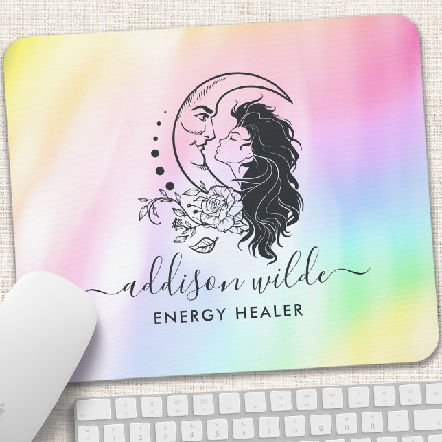 Mousepad Deusa do Arco-íris da Lua Mística Celestial Negóci (Criador carregado)