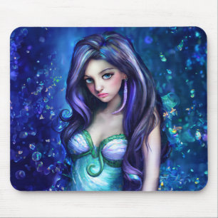 Mousepad Deusa do Mar das Sereias Ninfa Siren Arte Submarin