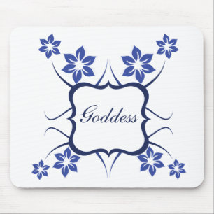 Mousepad Deusa Floral Mousepad, Azul Vibrante
