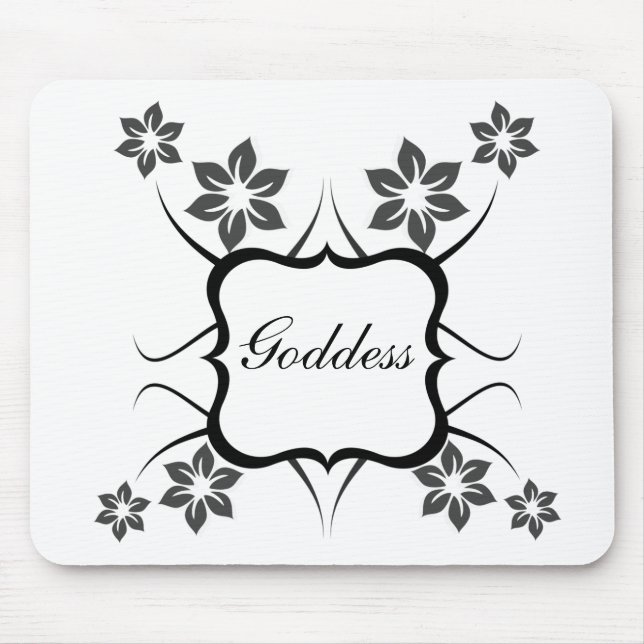 Mousepad Deusa Floral Mousepad, Cinza Escura (Frente)