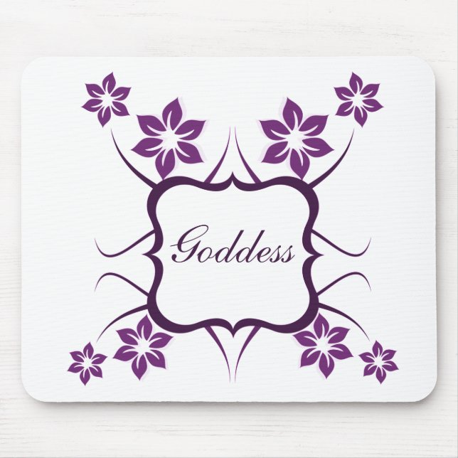 Mousepad Deusa Floral Mousepad, Roxo Escuro (Frente)