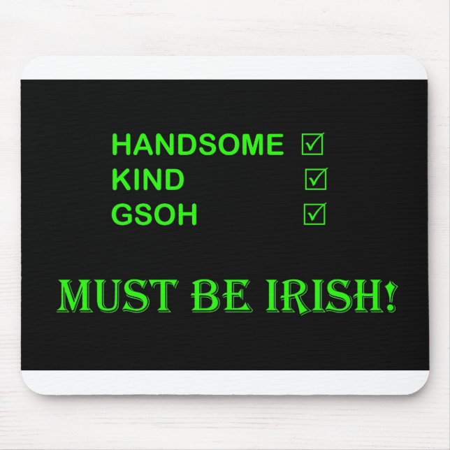 Mousepad DEVE SER o mousemat IRLANDÊS (Frente)
