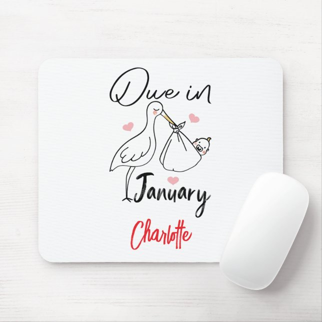 Mousepad Devida Em Janeiro Carregando De Swan Cute Um Bebê  (Com mouse)
