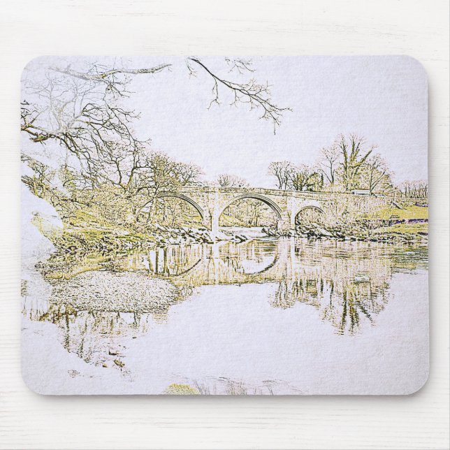Mousepad Devil's Bridge Kirkby Lonsdale Pencil Sketch (Frente)