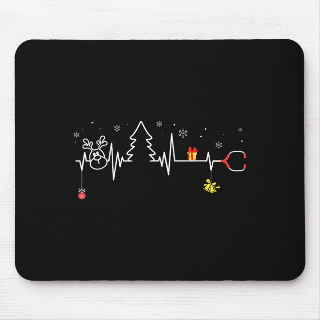 Mousepad Devoxtee Christmas Tree Heartbeat Funny Christmas  (Frente)