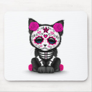 Mousepad Dia cor-de-rosa bonito do gato inoperante do