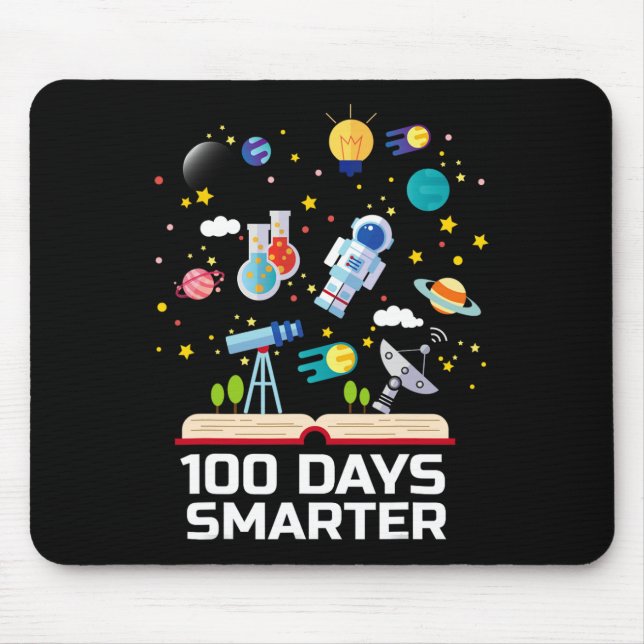 Mousepad Dia Da Escola 100 Dias Mais Inteligentes Espaço De (Frente)