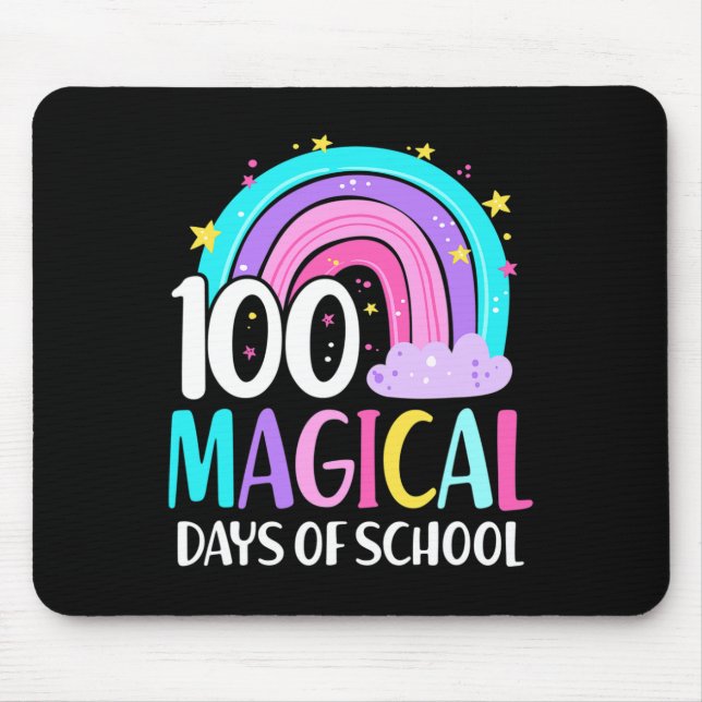 Mousepad Dia Da Escola Arco-Íris Mágico 100 Dias De Escola (Frente)