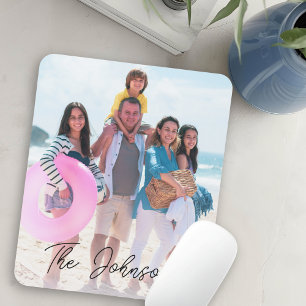 Mousepad Dia da Família   Nome de Foto Moderno Personalizad
