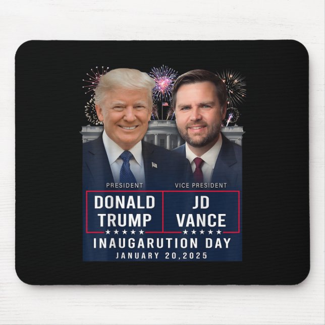 Mousepad Dia da Inauguração do Trump Vance 2025 Donald Trum (Frente)