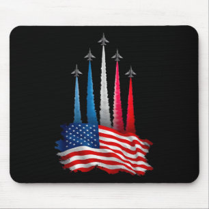 Mousepad Dia da Independência Bandeira Americana Aviões Ver
