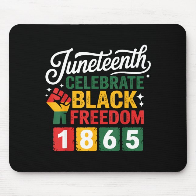 Mousepad Dia da liberdade Juneteenth 1865 orgulho negro cel (Frente)