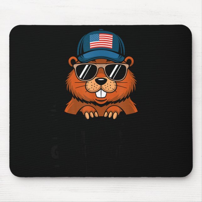 Mousepad Dia da Marmota Divertido e Feliz  (Frente)