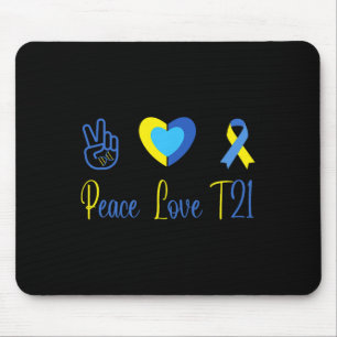 Mousepad Dia da Síndrome de Abaixo Amarelo Azul T21 Peace L