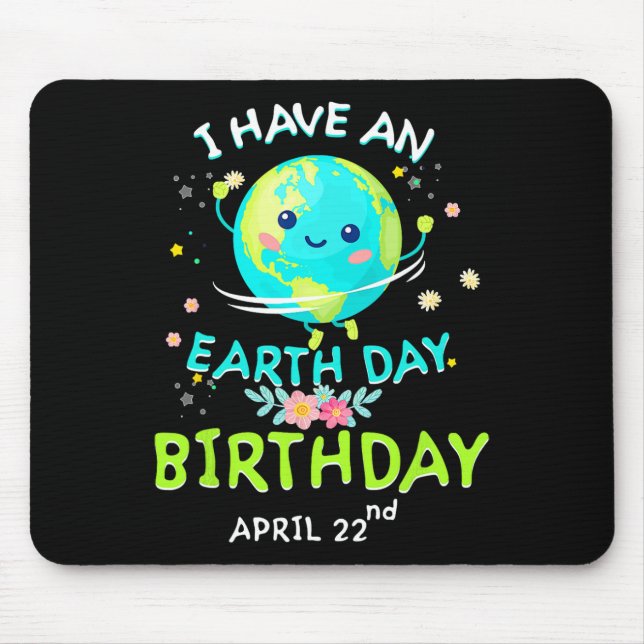Mousepad Dia da Terra 22 de abril, aniversário verde (Frente)