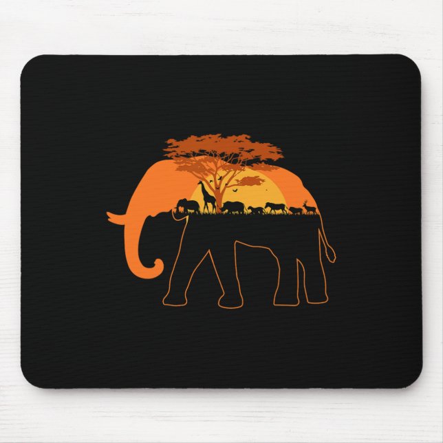 Mousepad Dia da Terra dos Animais da África Elefante (Frente)
