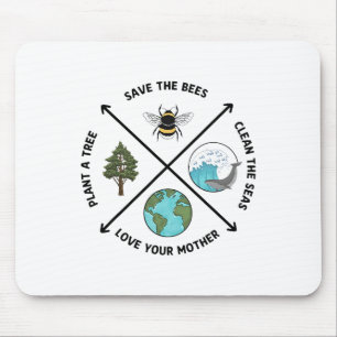 Mousepad Dia da Terra Salve As Abelhas Plantam Mais Árvores