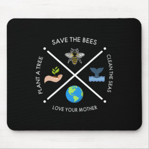 Mousepad Dia da Terra Salve As Abelhas Plantam Mais Árvores