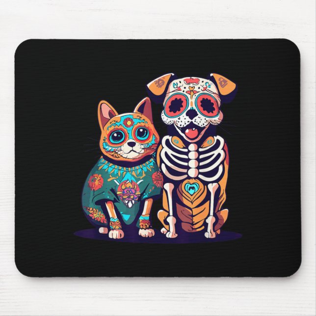 Mousepad Dia das Bruxas Dia De Los Muertos Crânio de Açúcar (Frente)