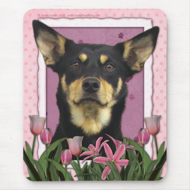 Mousepad Dia das mães - tulipas cor-de-rosa - Kelpie (Frente)