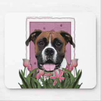 Mousepad Dia das mães - tulipas cor-de-rosa - pugilista -