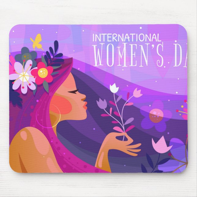 Mousepad Dia das Mulheres, Poder das Mulheres e Empoderamen (Frente)