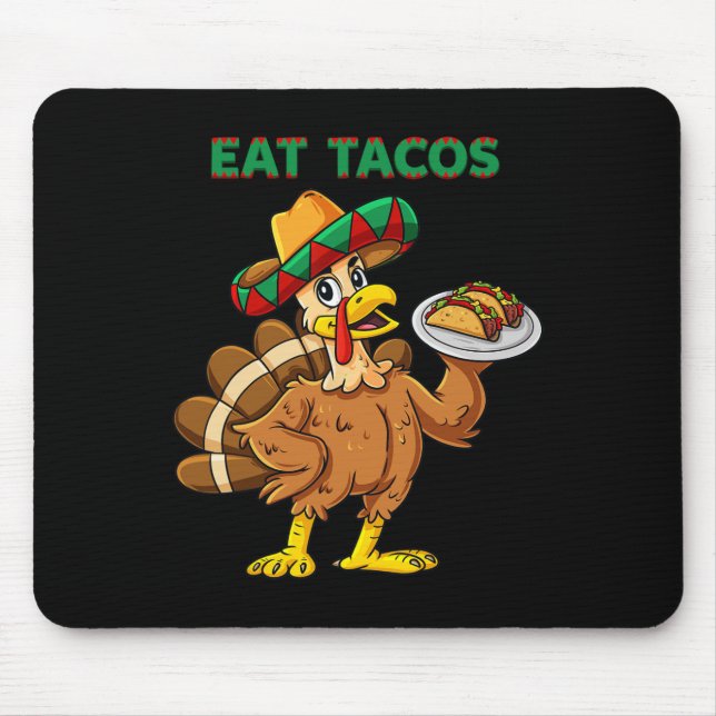 Mousepad Dia de Ação de Graças A Turquia Comeu Tacos Mexica (Frente)
