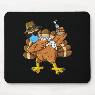 Mousepad Dia de Ação de Graças Dabbing Turkey Pergrim Boys
