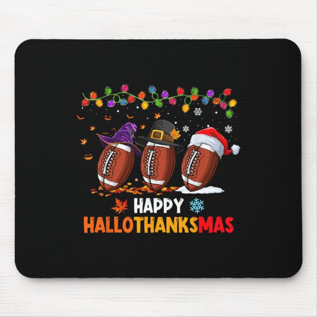 Mousepad Dia de Ação de Graças de Halloween Hallothanksmas  (Frente)