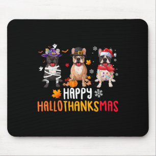 Mousepad Dia de Ação de Graças de Halloween Touro Francês E