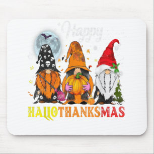 Mousepad Dia de Ação de Graças dos Gnomos Happy Hallothanks