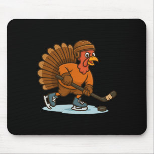 Mousepad Dia de Ação de Graças engraçado de hóquei no gelo