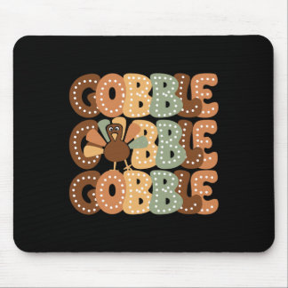 Mousepad Dia de Ação de Graças Gobble Peru Família Correspo