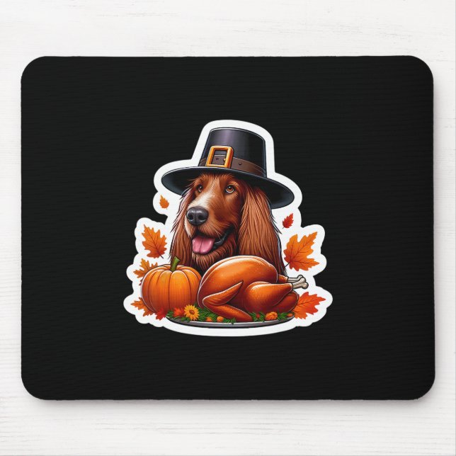 Mousepad Dia de Ação de Graças Proprietário de Cão Spinone  (Frente)