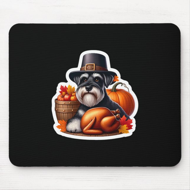 Mousepad Dia de Ação de Graças Standard Schnauzer Dono de C (Frente)