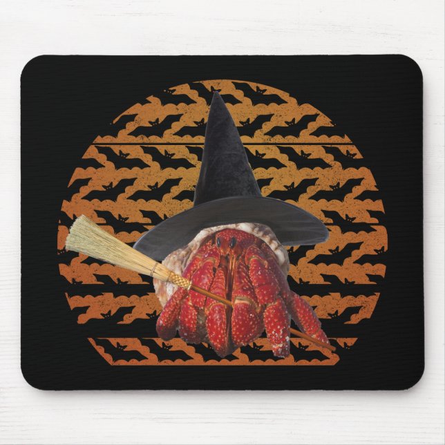Mousepad Dia de as Bruxas engraçado de bruxaria Hermit Crab (Frente)