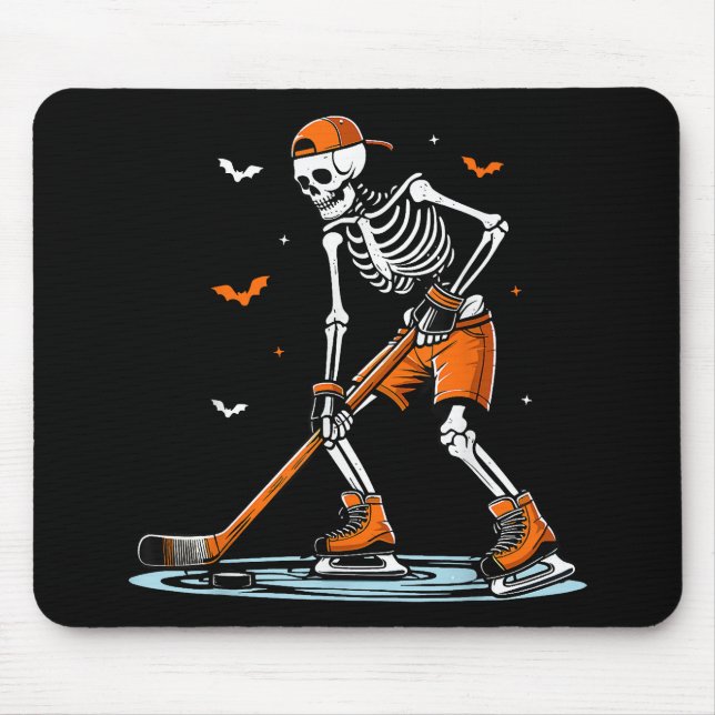 Mousepad Dia de as Bruxas engraçado do Skeleton Ice Hallowe (Frente)