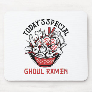Mousepad Dia de as Bruxas engraçado Menu Ghoul Ramen