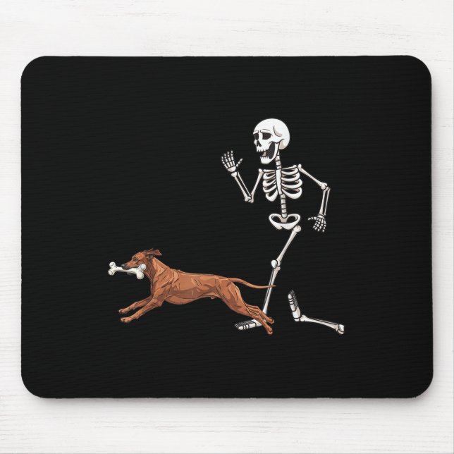 Mousepad Dia de as Bruxas engraçado Ridgeback E Esqueleto R (Frente)