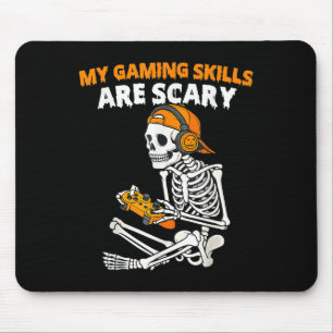 Mousepad Dia de as Bruxas engraçado Skeleton Gamer Video Ga