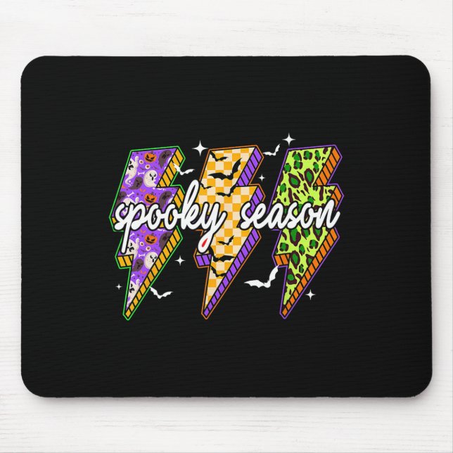 Mousepad Dia de as Bruxas engraçado Spooky Lightning Bolt S (Frente)