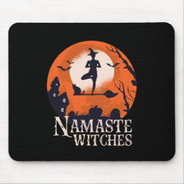 Mousepad Dia de as Bruxas engraçado Yoga Lover Namaste Witc