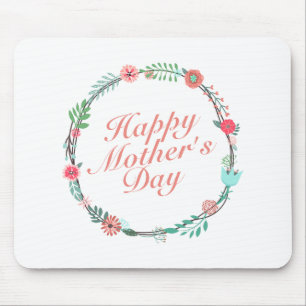 Mousepad Dia de as mães Feliz Elegante, Floral Wreath Mous