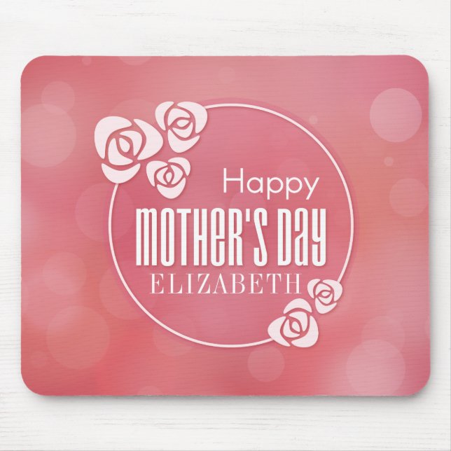 Mousepad Dia de as mães Feliz Personalizado Elegante | Mous (Frente)