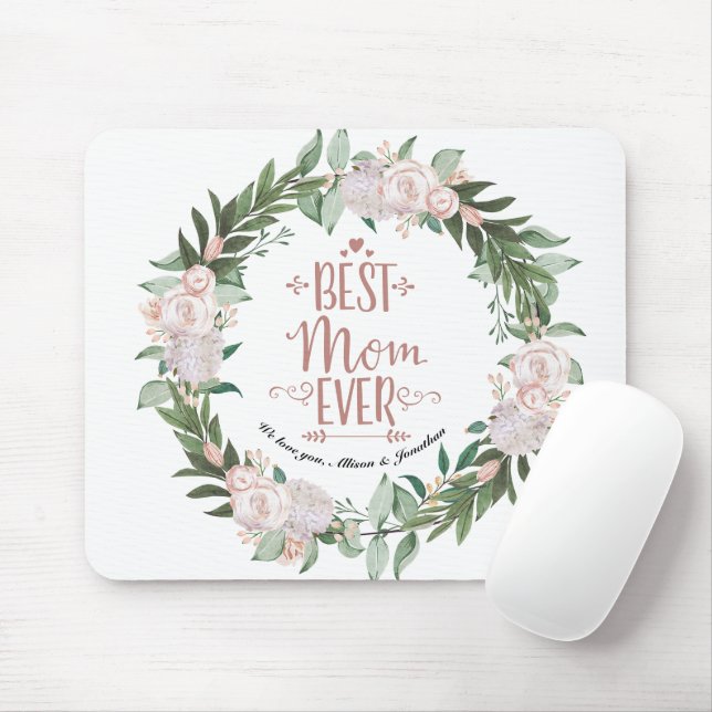 Mousepad Dia de as mães Floral Rosa De Dobra Melhor Mãe (Com mouse)