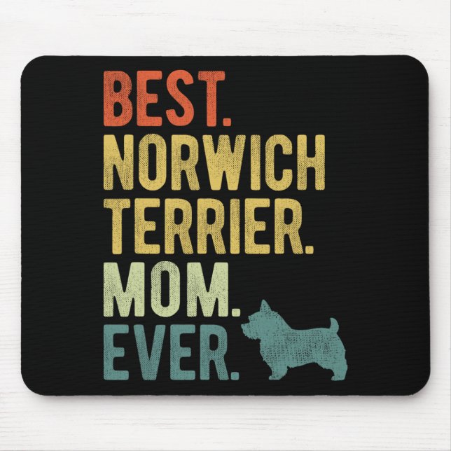 Mousepad Dia de as mães Norwich Terrier Mãe de Cão (Frente)
