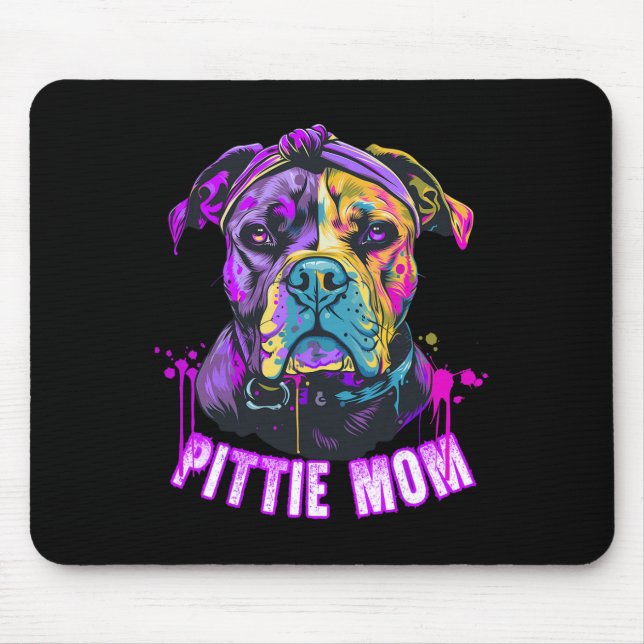 Mousepad Dia de as mães Pittie Mãe Pitbull Dog Lovers (Frente)