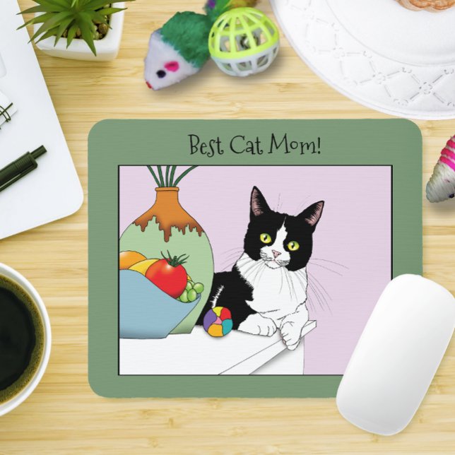 Mousepad Dia de as mães Tuxedo Cat (Criador carregado)