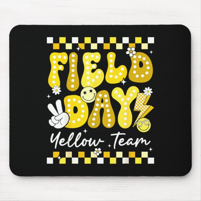 Mousepad Dia de campo time amarelo cor jogo competição home (Frente)